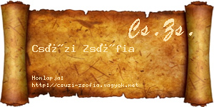 Csúzi Zsófia névjegykártya